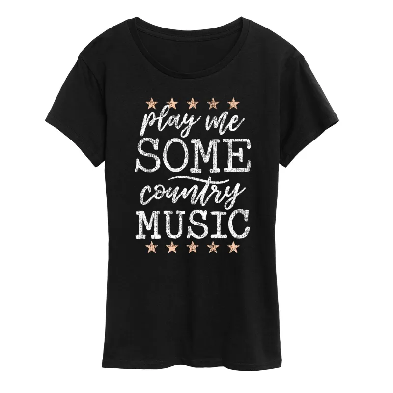 Instant Message - Play Me Some Country Music - Women's Short Sleeve Graphic T-Shirt sold by Zulily
