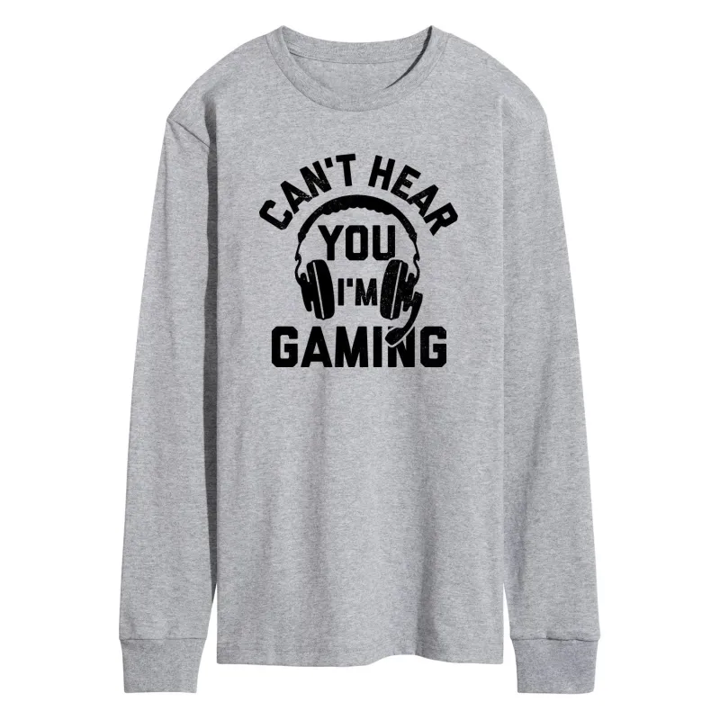 Instant Message - Cant Hear You Gaming - Men's Long Sleeve Graphic T-shirt sold by Zulily