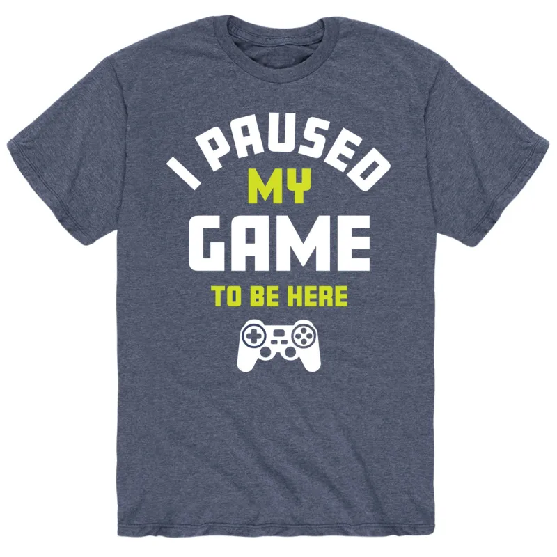 Instant Message - Paused My Game To Be Here - Men's Short Sleeve Graphic T-Shirt sold by Zulily