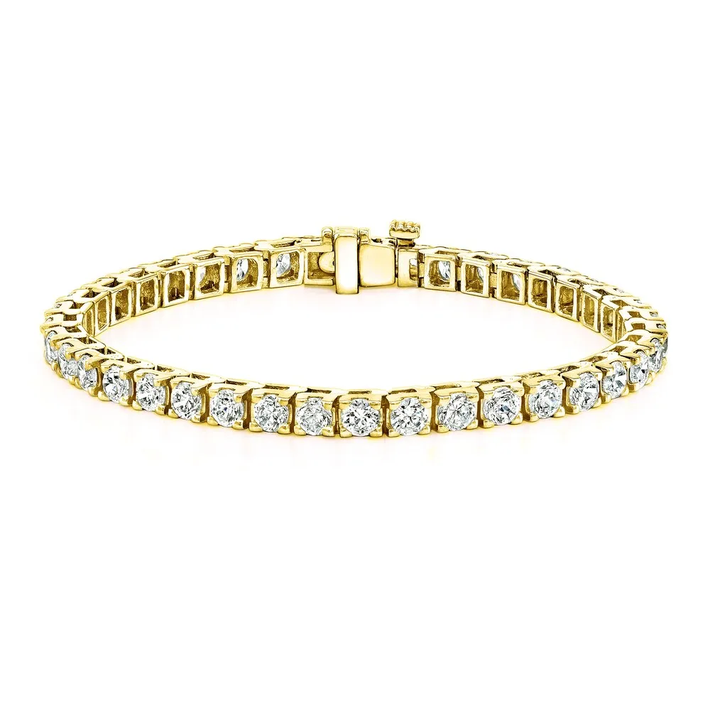 Auriya 14k Gold 12ct TDW Round 7-inch Diamond Tennis Bracelet sold by Zulily product image thumbnail 2