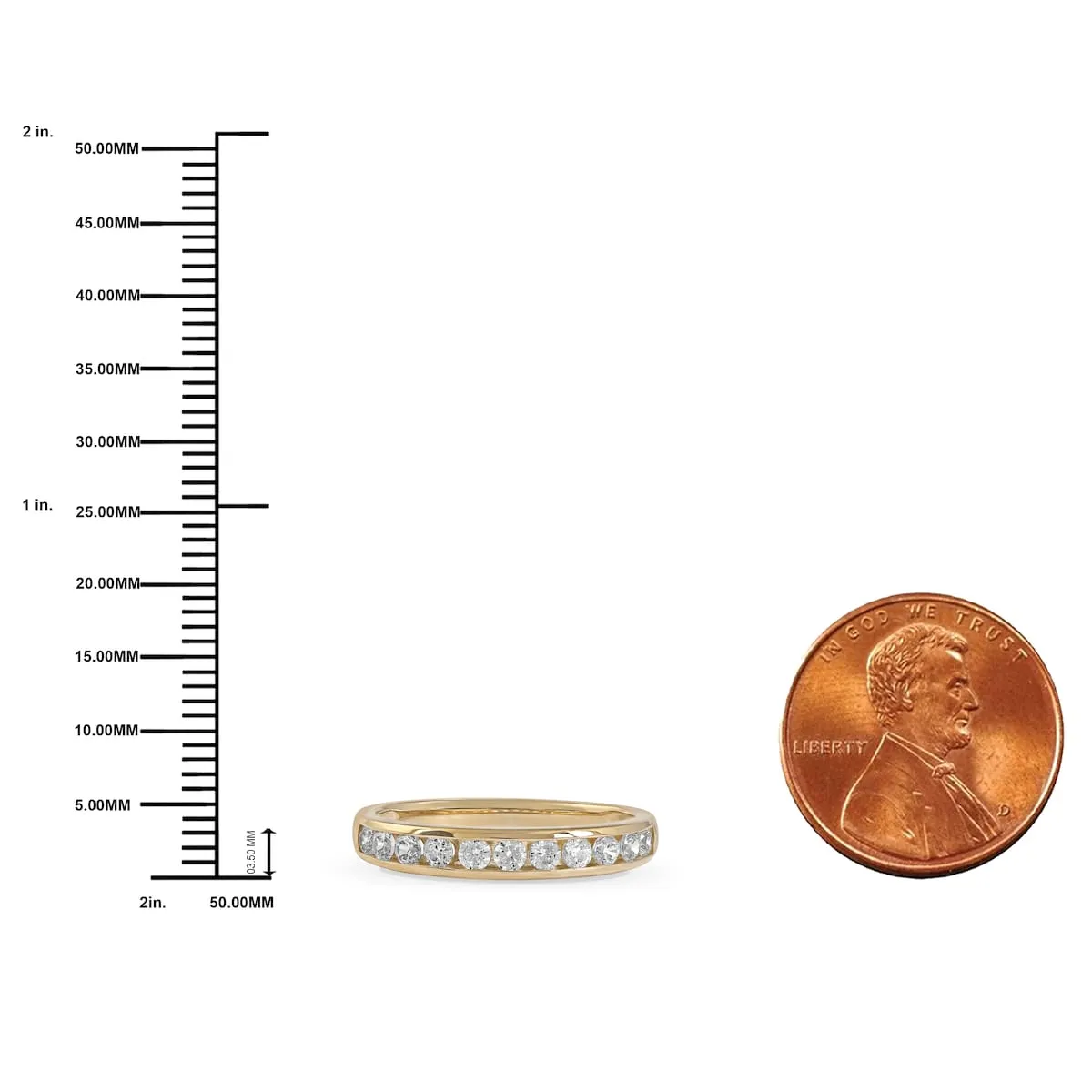1/2ct TDW Diamond Womens Wedding Band in 14k Gold by DeCouer sold by Zulily product image thumbnail 3
