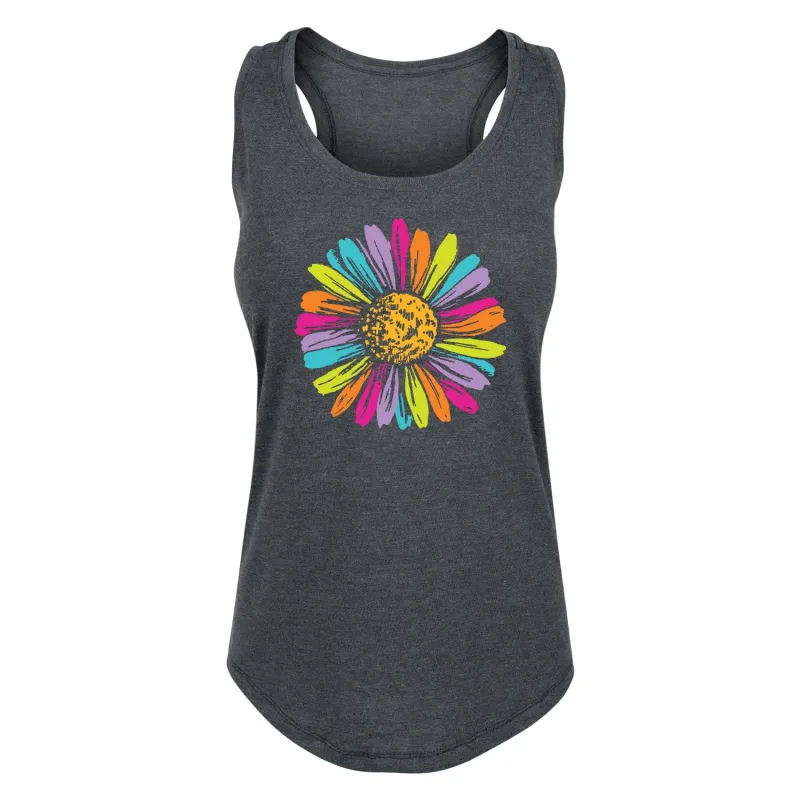 Instant Message - Rainbow Daisy - Women's Racerback Tank sold by Zulily