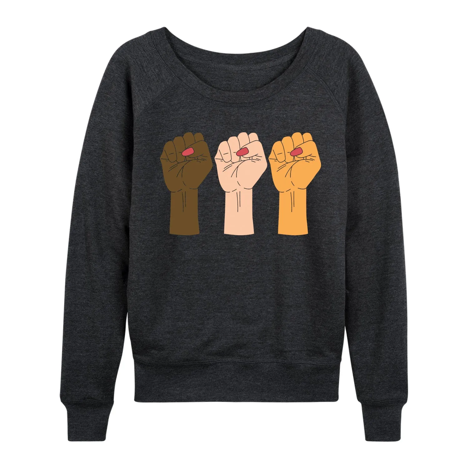 Instant Message - Hands Fist - Women's Lightweight French Terry Long Sleeve Shirt sold by Zulily