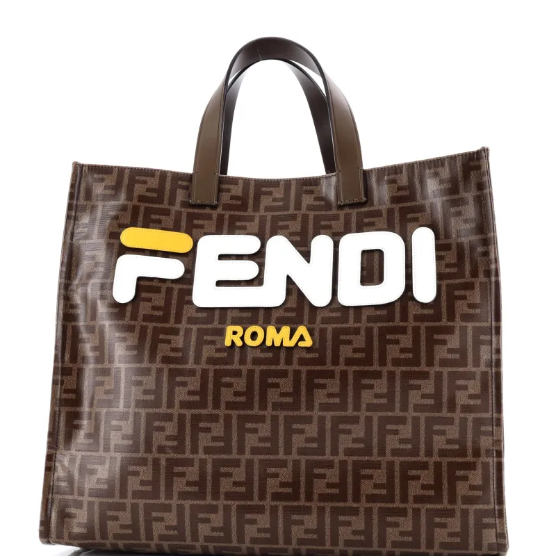 Pre-Loved Fendi Mania Logo Shopper Tote Zucca Coated Canvas Large sold by Zulily