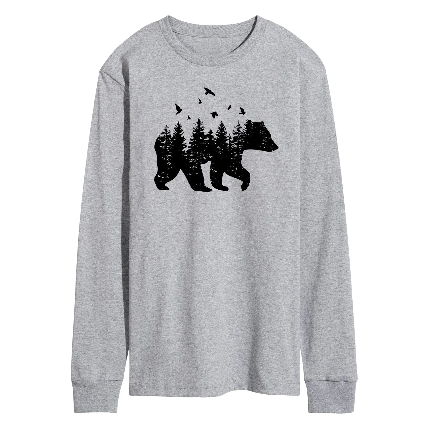 Instant Message - Forest Bear Silhouette - Men's Long Sleeve T-Shirt sold by Zulily
