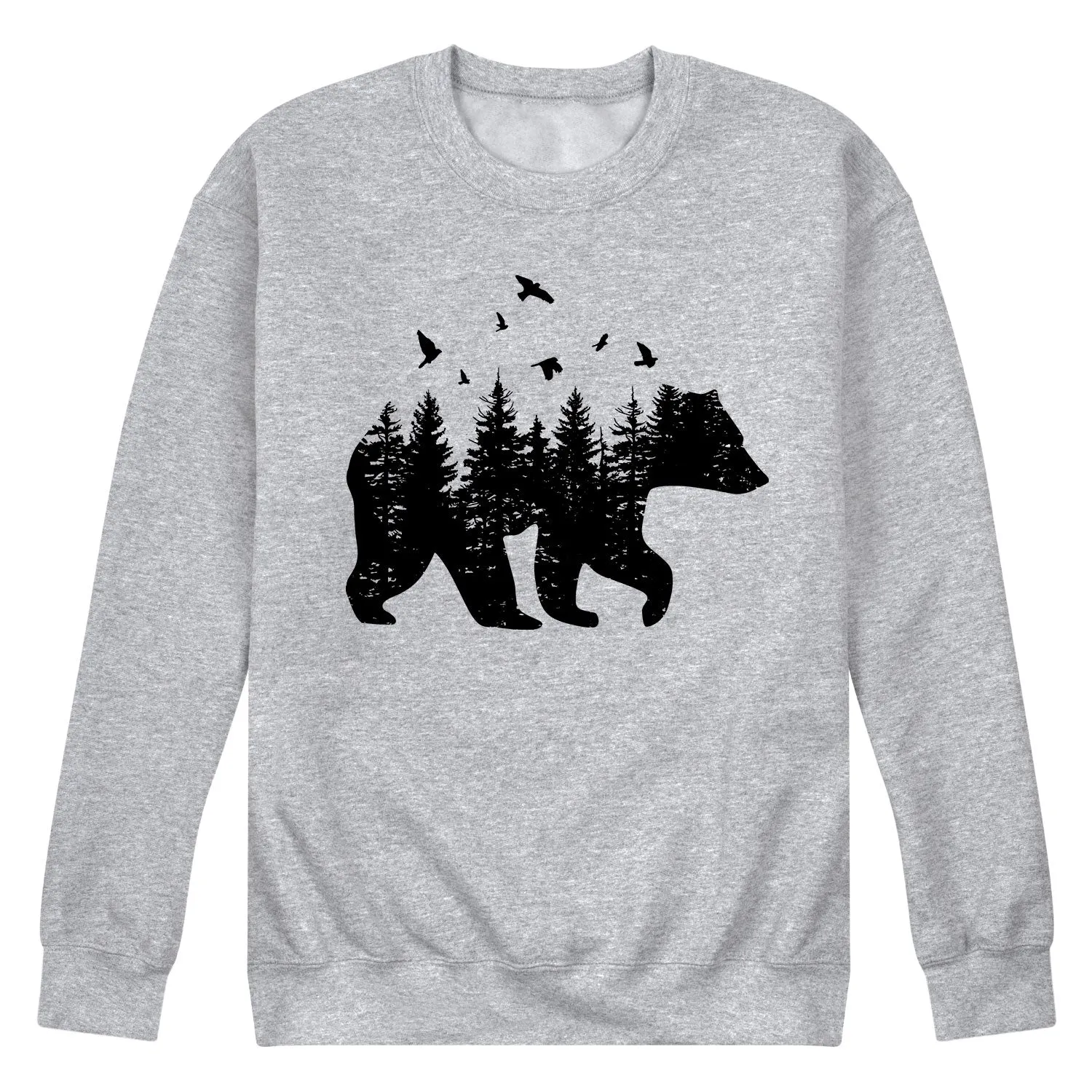 Instant Message - Forest Bear Silhouette - Men's Crew Neck Fleece Pullover sold by Zulily