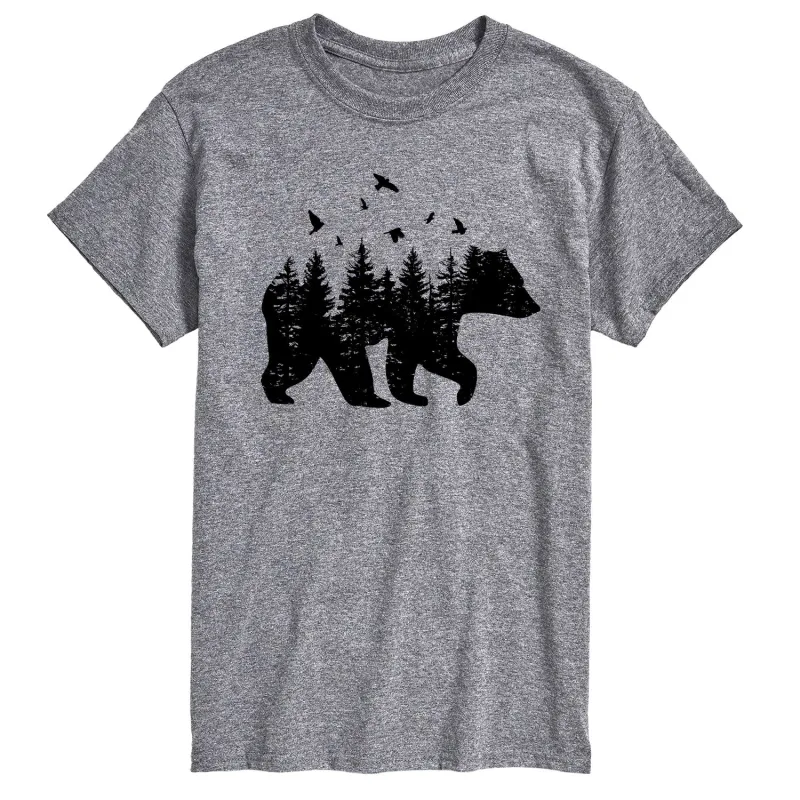 Instant Message - Forest Bear Silhouette - Men's Short Sleeve Graphic T-Shirt made by Zulily