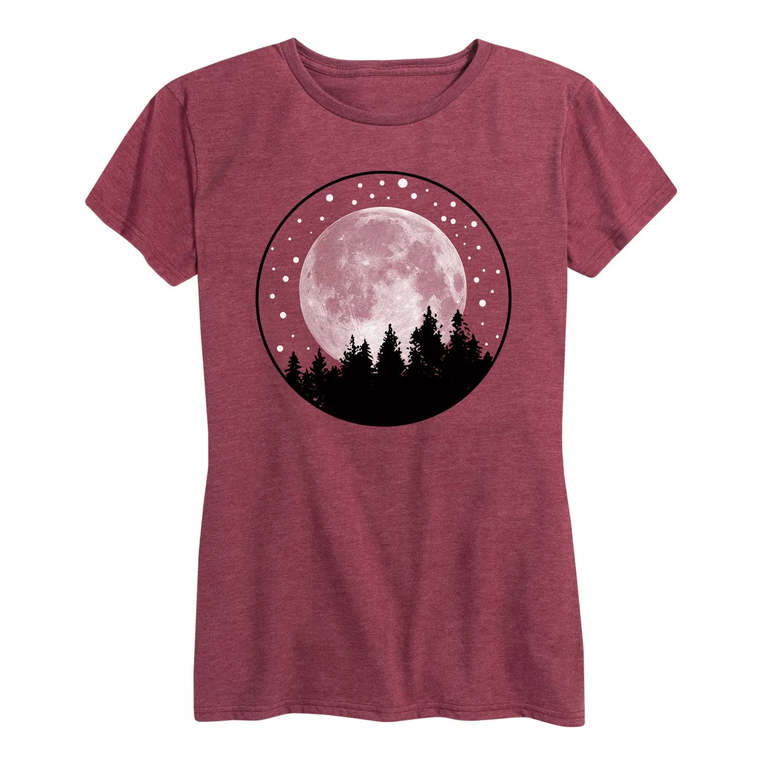 Instant Message - Full Moon Pine Trees- Women's Short Sleeve Graphic T-shirt sold by Zulily product image thumbnail 3