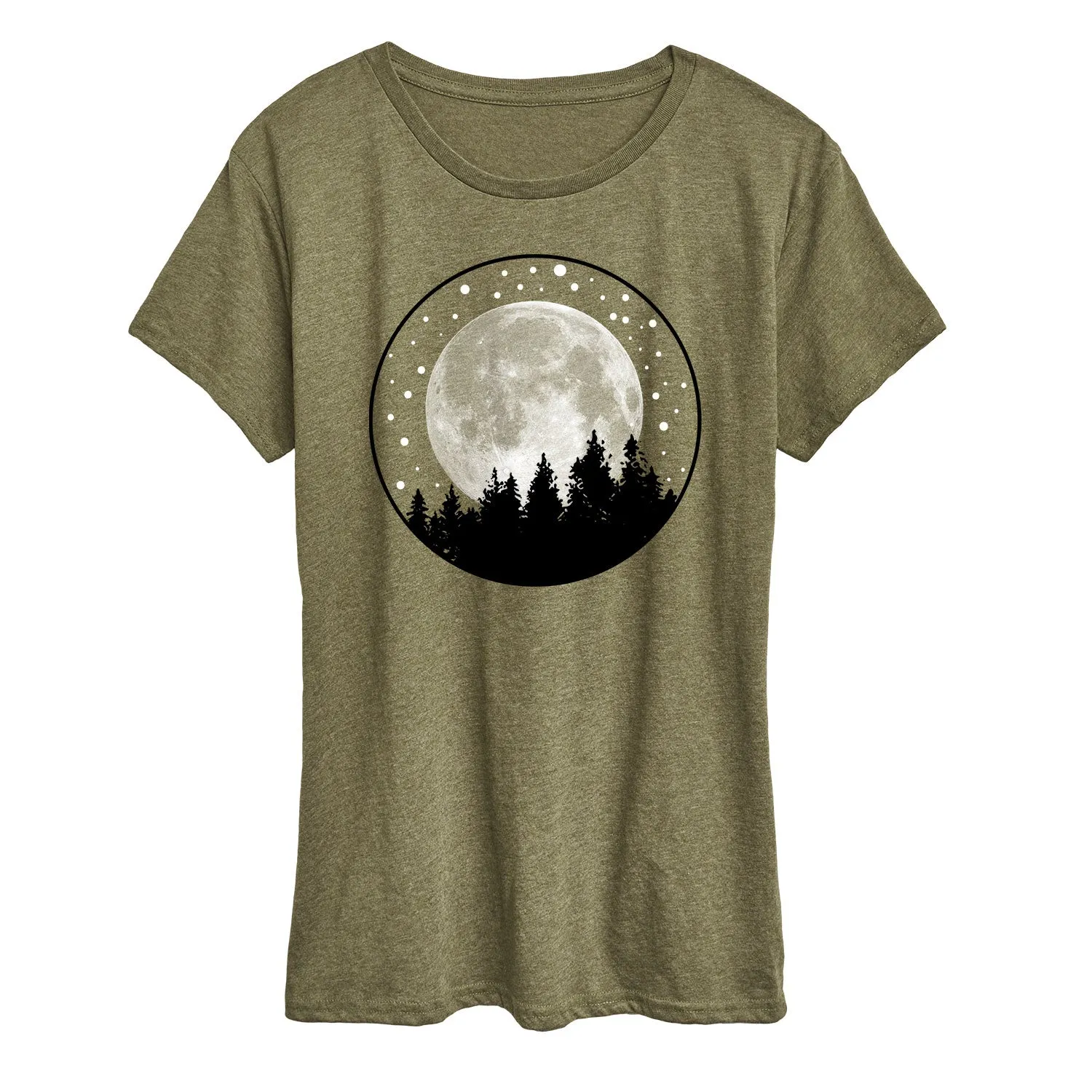 Instant Message - Full Moon Pine Trees- Women's Short Sleeve Graphic T-shirt sold by Zulily