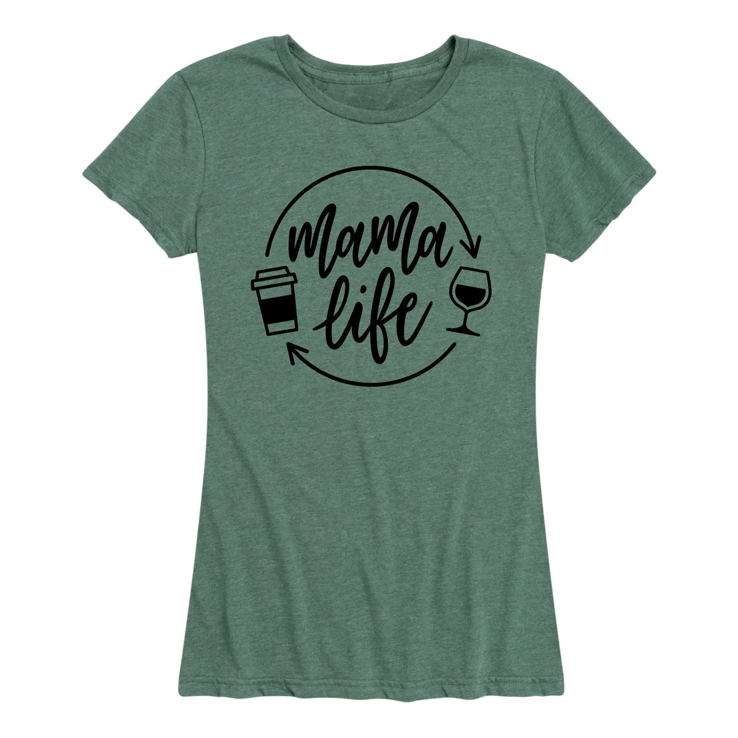 Instant Message - Mama Life Coffee Wine - Women's Short Sleeve Graphic T-shirt sold by Zulily product image thumbnail 2