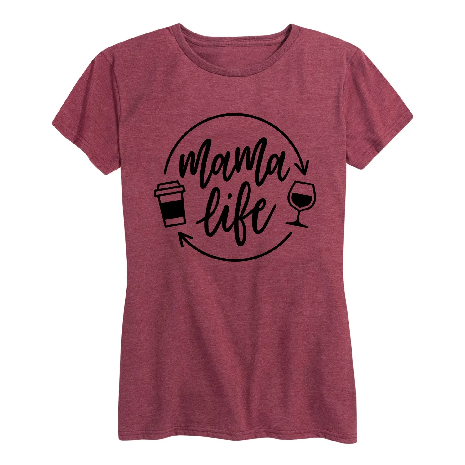 Instant Message - Mama Life Coffee Wine - Women's Short Sleeve Graphic T-shirt sold by Zulily product image thumbnail 3