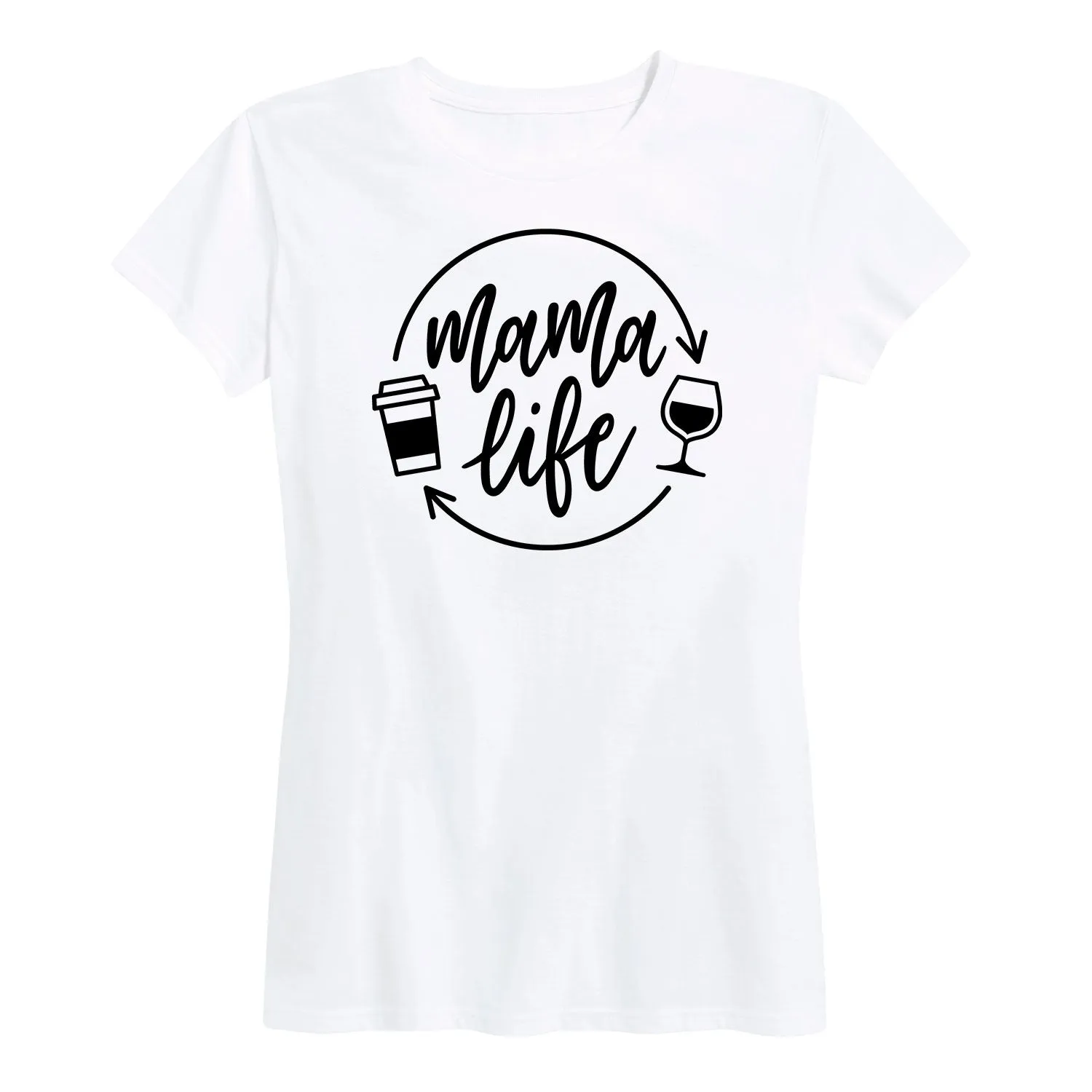 Instant Message - Mama Life Coffee Wine - Women's Short Sleeve Graphic T-shirt sold by Zulily product image thumbnail 4