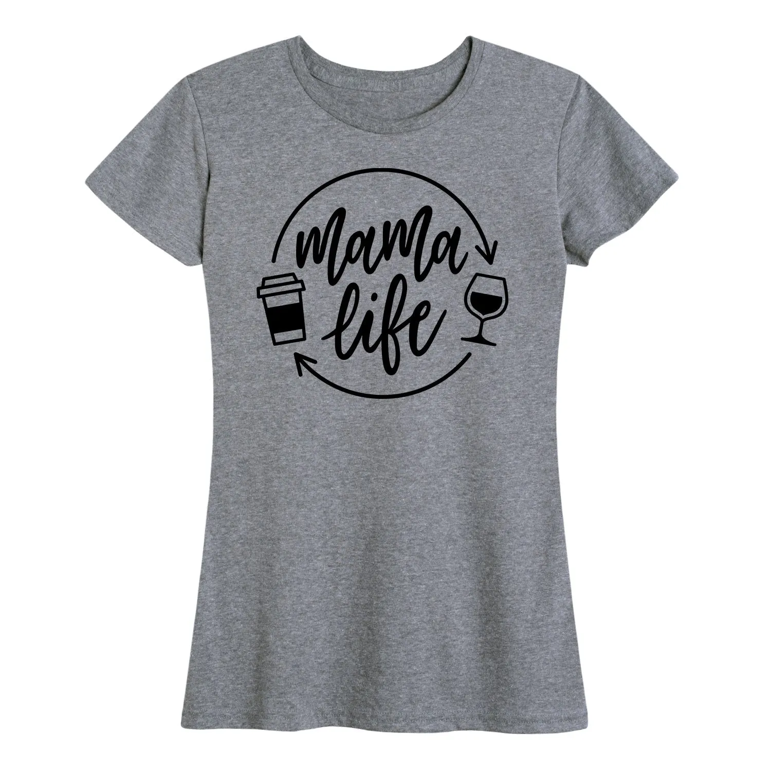 Instant Message - Mama Life Coffee Wine - Women's Short Sleeve Graphic T-shirt sold by Zulily