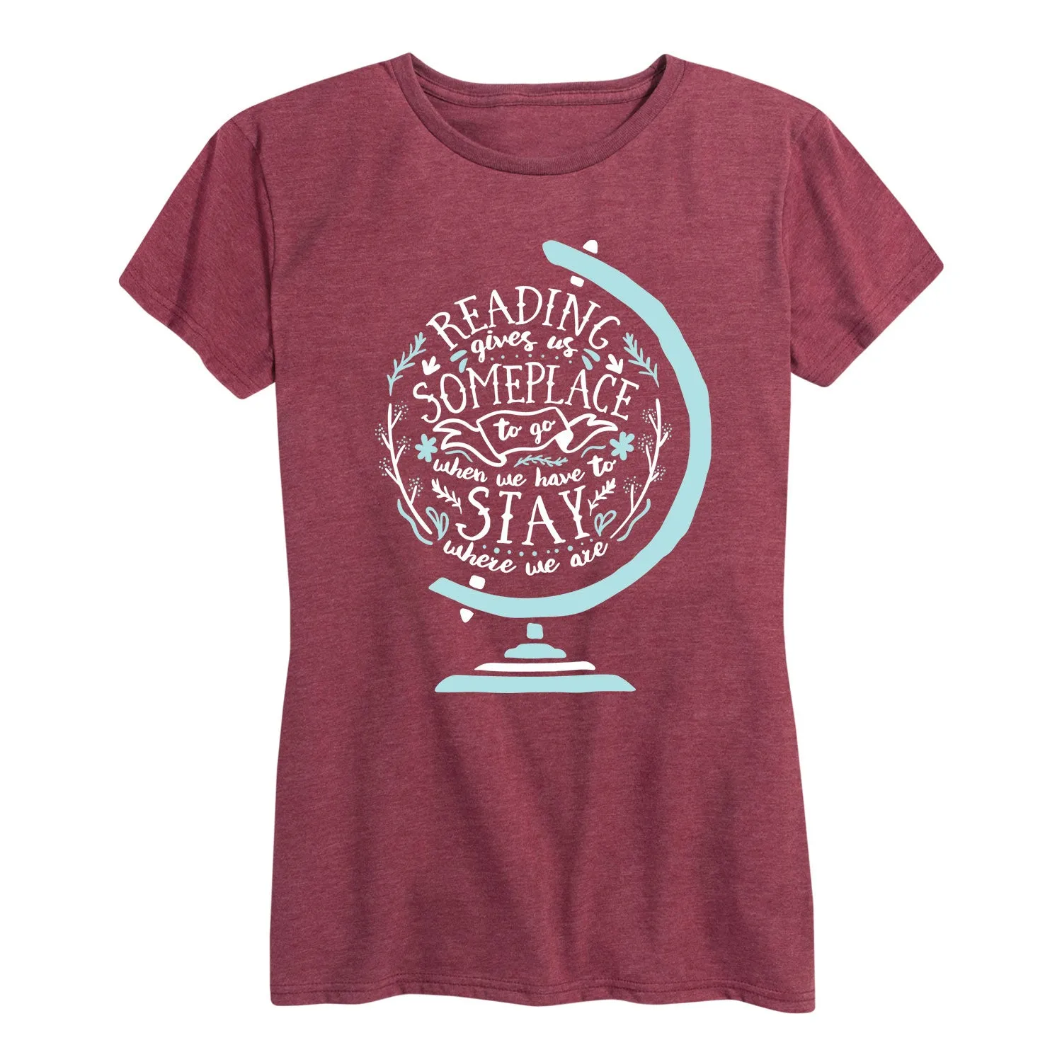 Instant Message - Reading Gives us Someplace - Women's Short Sleeve Graphic T-shirt sold by Zulily product image thumbnail 4