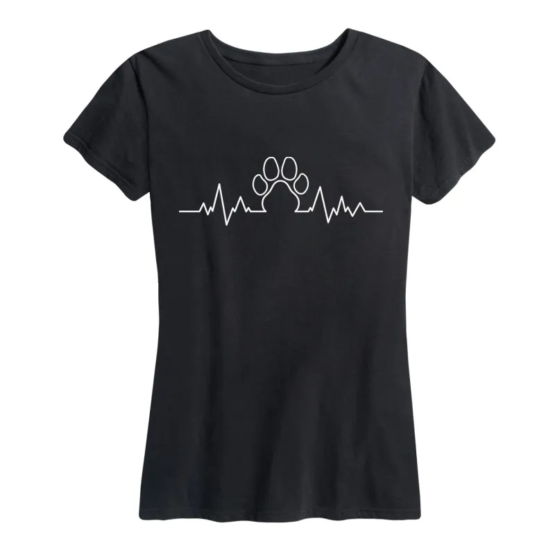 Instant Message - Heartbeat Paw Print - Women's Short Sleeve Graphic T-shirt sold by Zulily