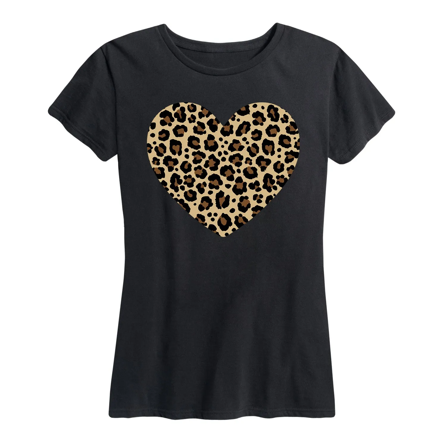 Instant Message - Leopard Heart - Women's Short Sleeve Graphic T-shirt sold by Zulily
