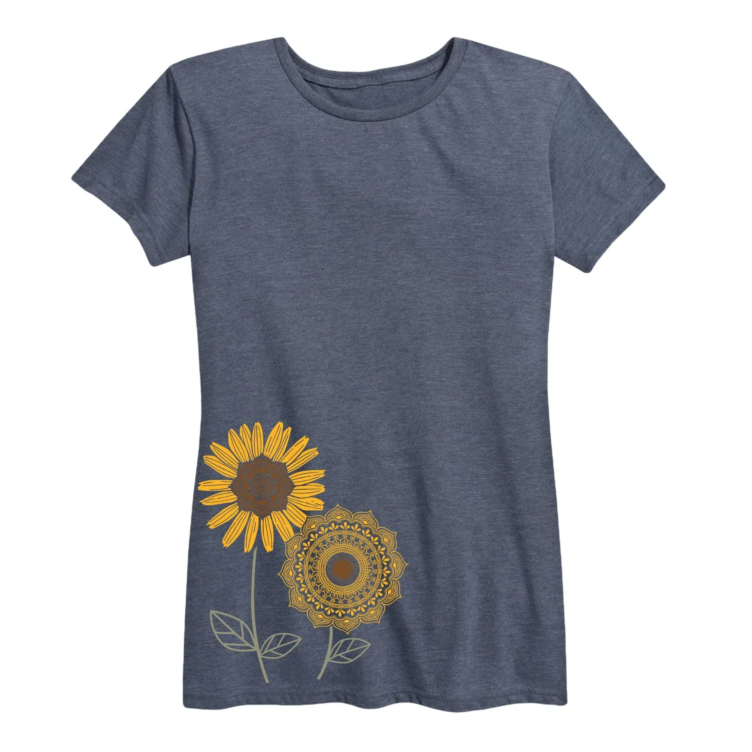 Instant Message - Decorative Sunflowers - Women's Short Sleeve Graphic T-shirt sold by Zulily