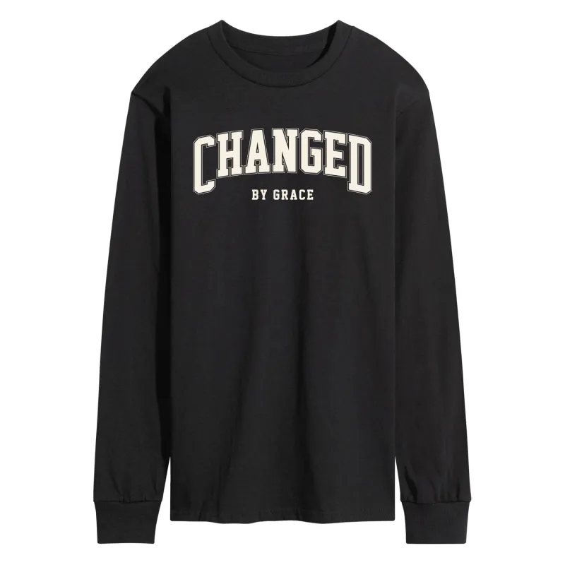 Instant Message - Changed By Grace Collegiate - Men's Long Sleeve Graphic T-Shirt sold by Zulily
