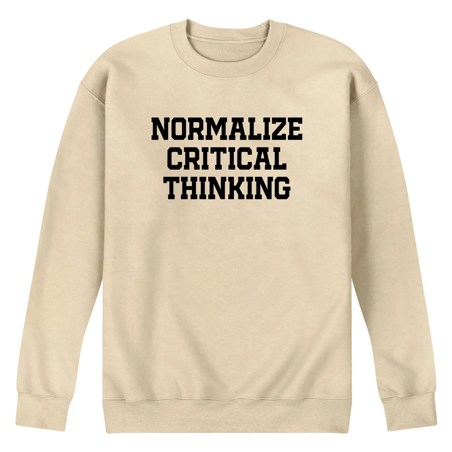 Instant Message - Normalize Critical Thinking - Men's Long Sleeve Crew Fleece Sweatshirt sold by Zulily product image thumbnail 2