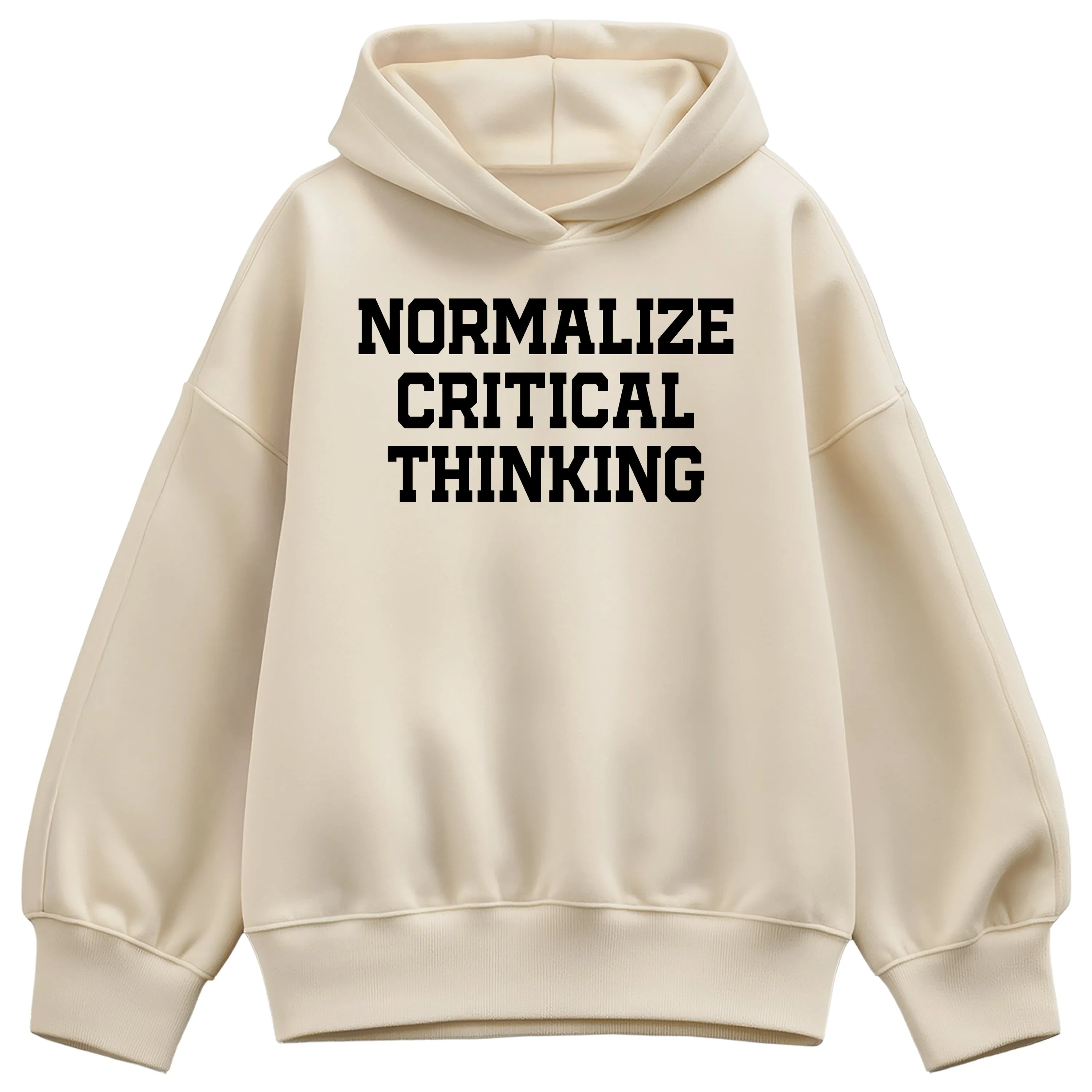 Instant Message - Normalize Critical Thinking - Women's Oversized Fleece Hoodie Sweatshirt sold by Zulily product image thumbnail 2