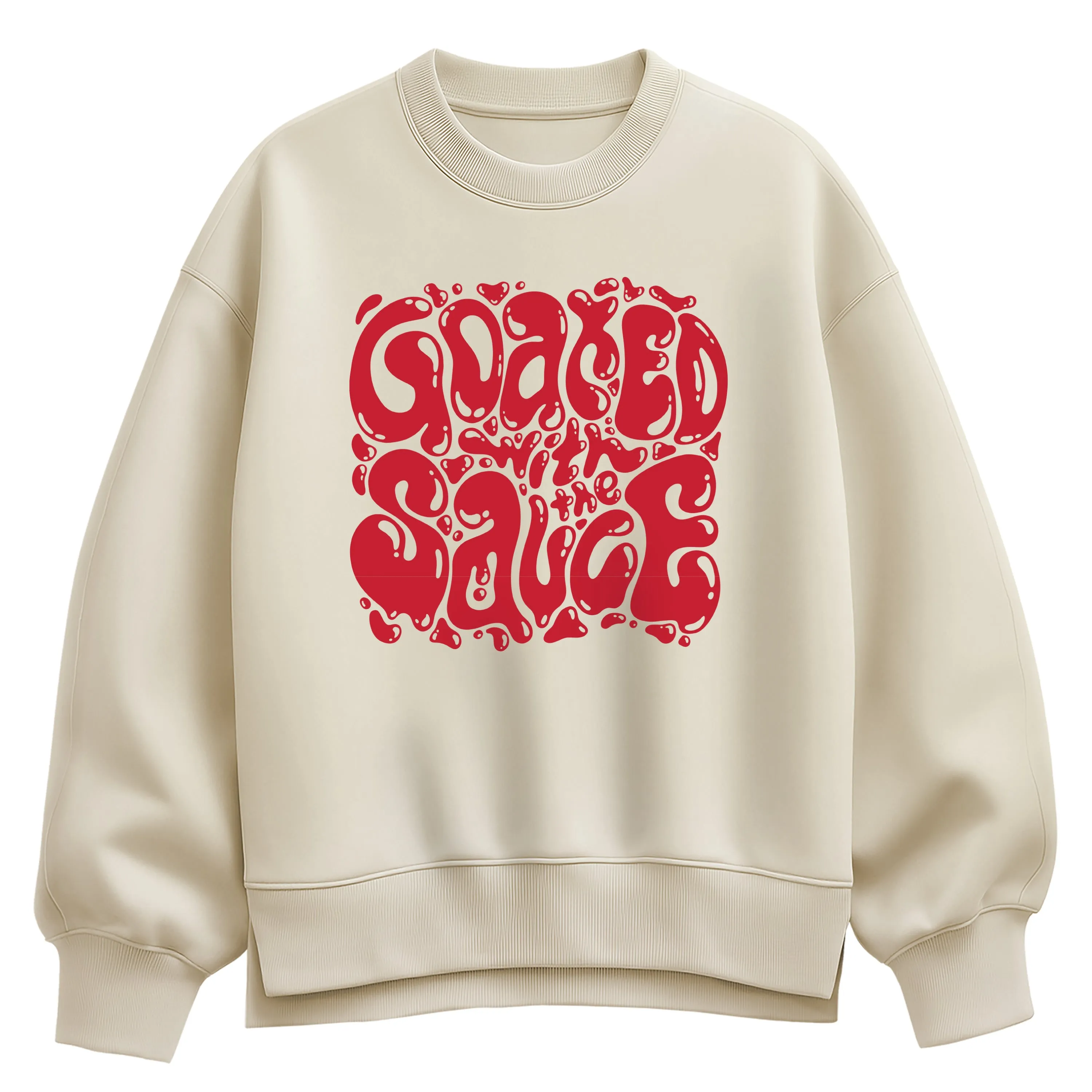 Instant Message - Goated With the Sauce - Women's Oversized Fleece Crew Sweatshirt sold by Zulily