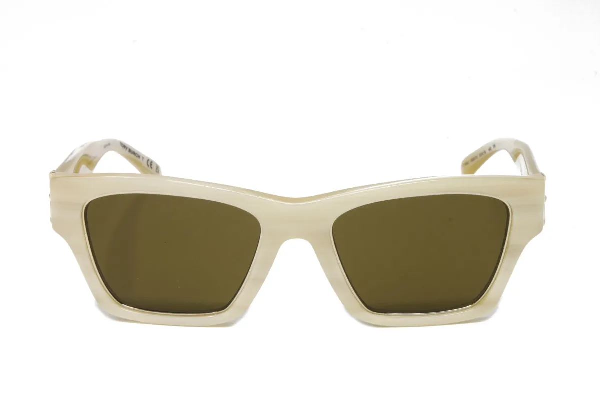 Tory Burch Ivory Horn Square Sunglasses made by Tory Burch