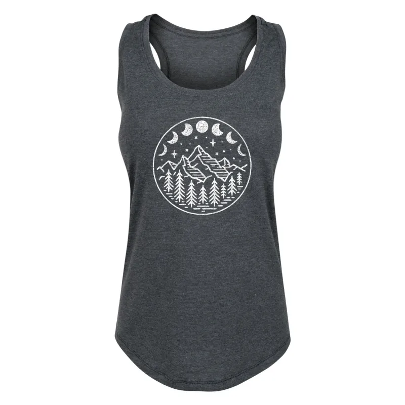 Instant Message - Celestial Mountains Moon Phases - Women's Racerback Tank sold by Zulily