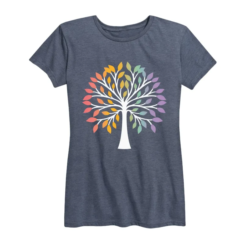 Instant Message - Rainbow Tree Of Life - Women's Short Sleeve Graphic T-shirt sold by Zulily