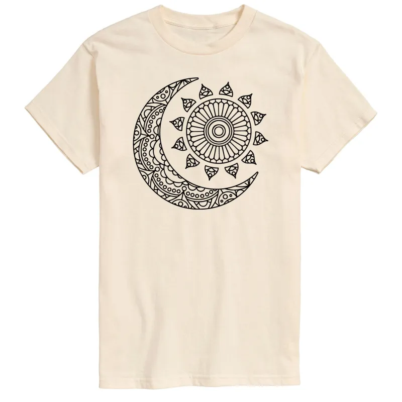 Instant Message - Decorative Sun Moon - Men's Short Sleeve Graphic T-shirt sold by Zulily