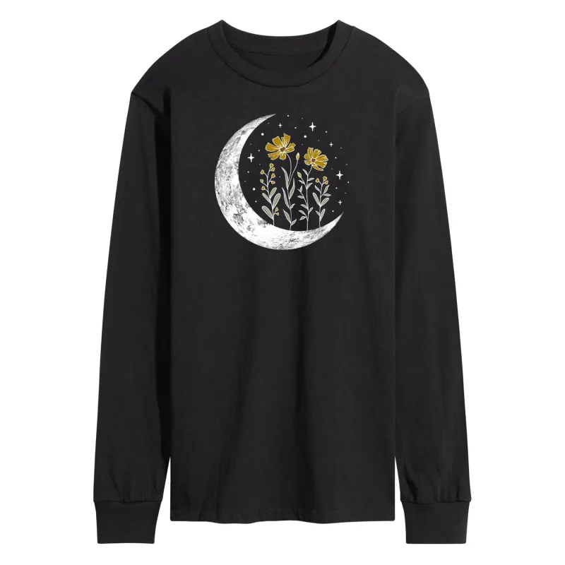 Instant Message - Floral Moon - Men's Long Sleeve Graphic T-shirt sold by Zulily