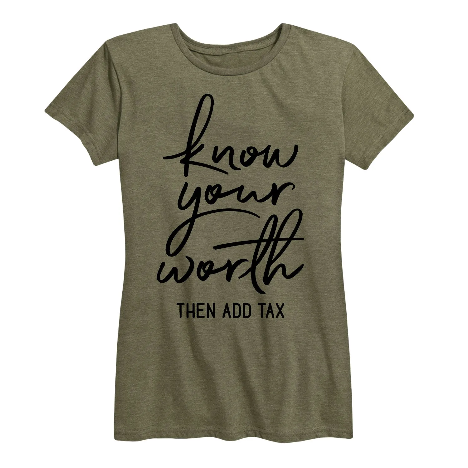 Instant Message - Know Your Worth - Women's Short Sleeve Graphic T-shirt sold by Zulily