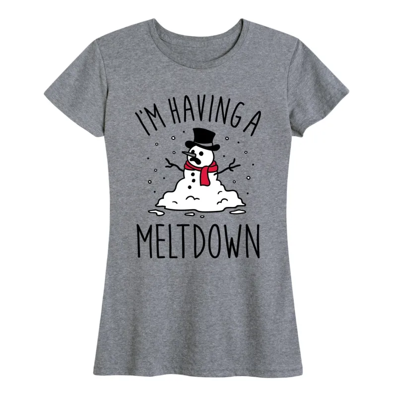 Instant Message - I'm Having a Meltdown - Women's Short Sleeve Graphic T-shirt sold by Zulily