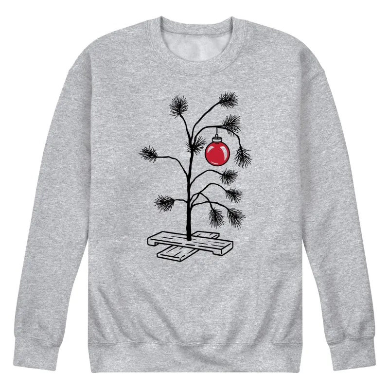 Instant Message - Sad Christmas Tree - Men's Long Sleeve Crew Fleece Sweatshirt sold by Zulily