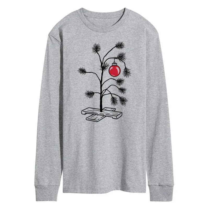 Instant Message - Sad Christmas Tree - Men's Long Sleeve Graphic T-shirt made by Zulily