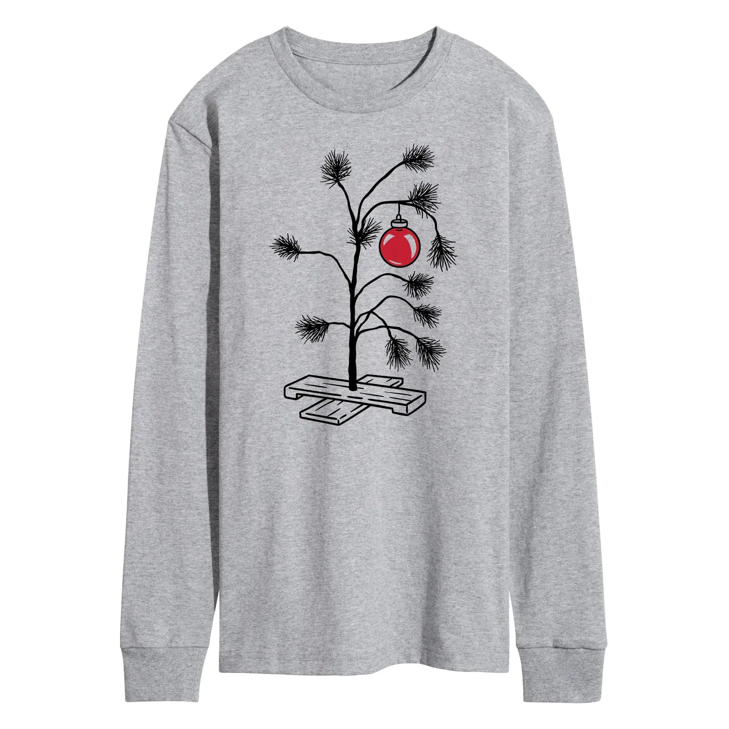 Instant Message - Sad Christmas Tree - Men's Long Sleeve Graphic T-shirt sold by Zulily