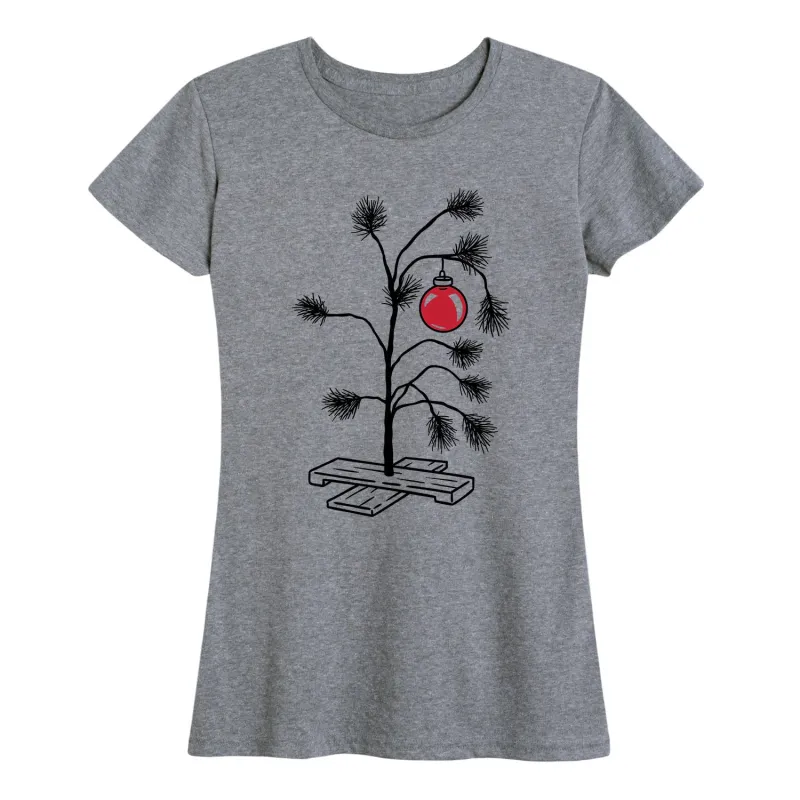 Instant Message - Sad Christmas Tree - Women's Short Sleeve Graphic T-shirt sold by Zulily