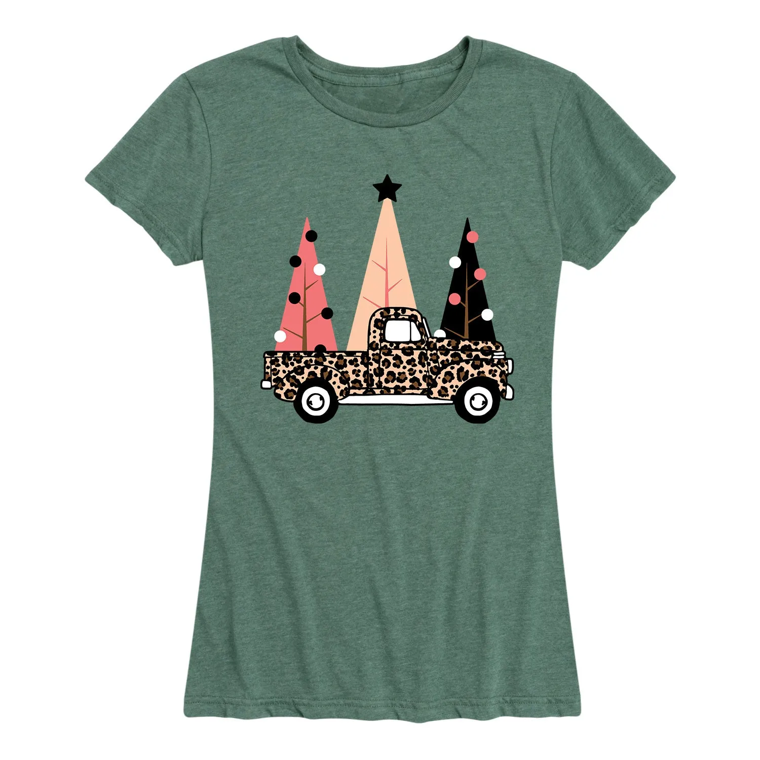 Instant Message - Cheetah Print Truck- Women's Short Sleeve Graphic T-shirt sold by Zulily