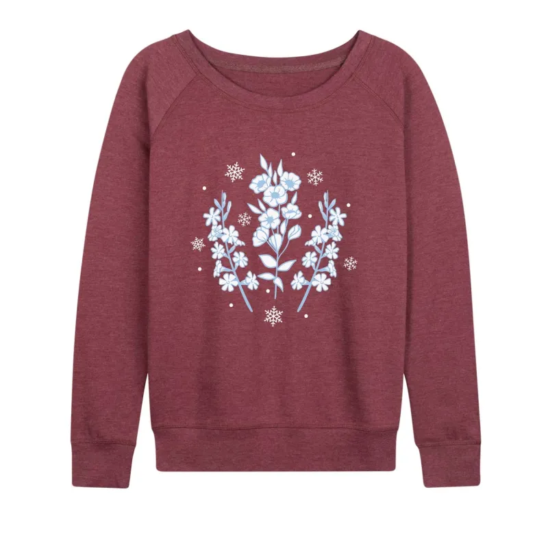 Instant Message - Winter Flowers - Ladies French Terry Long Sleeve Shirt sold by Zulily