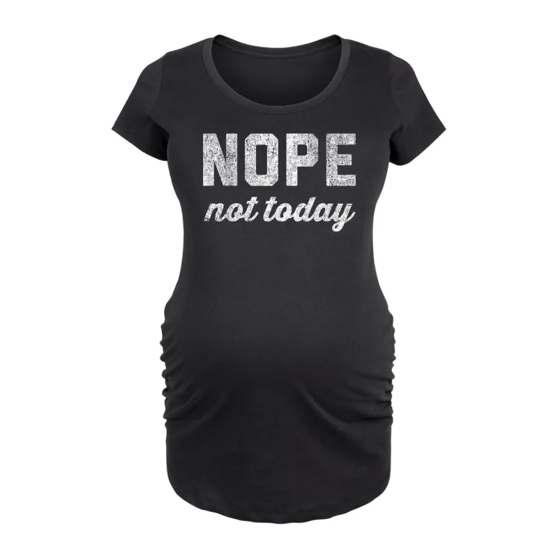 Instant Message - Distressed Nope Not Today - Maternity Scoop Neck Tee sold by Zulily