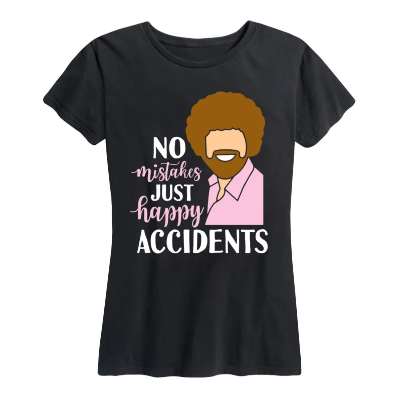 Instant Message - No Mistakes Just Happy Accidents- Women's Short Sleeve Graphic T-shirt sold by Zulily
