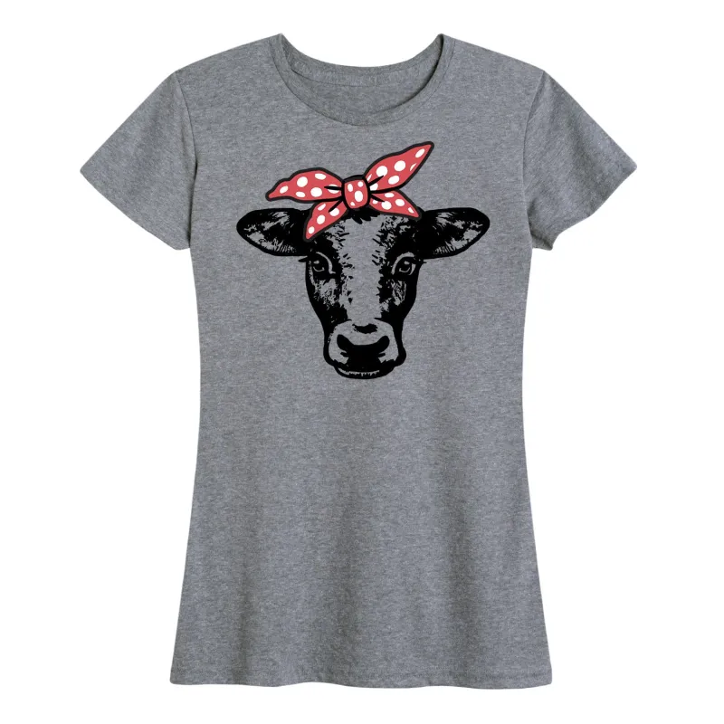Instant Message - Cow Bandana - Women's Short Sleeve Graphic T-shirt sold by Zulily