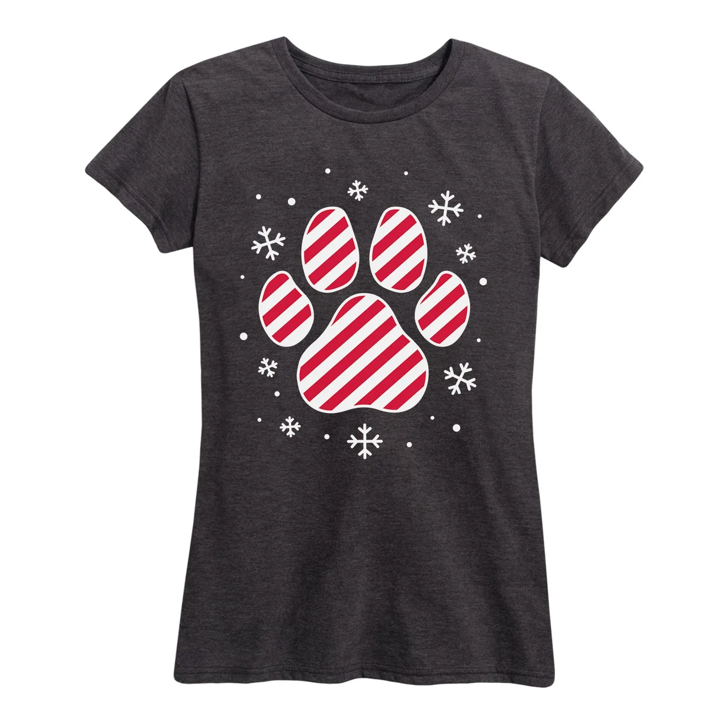 Instant Message - Candy Cane Striped Paw Print - Women's Short Sleeve Graphic T-shirt sold by Zulily product image thumbnail 3