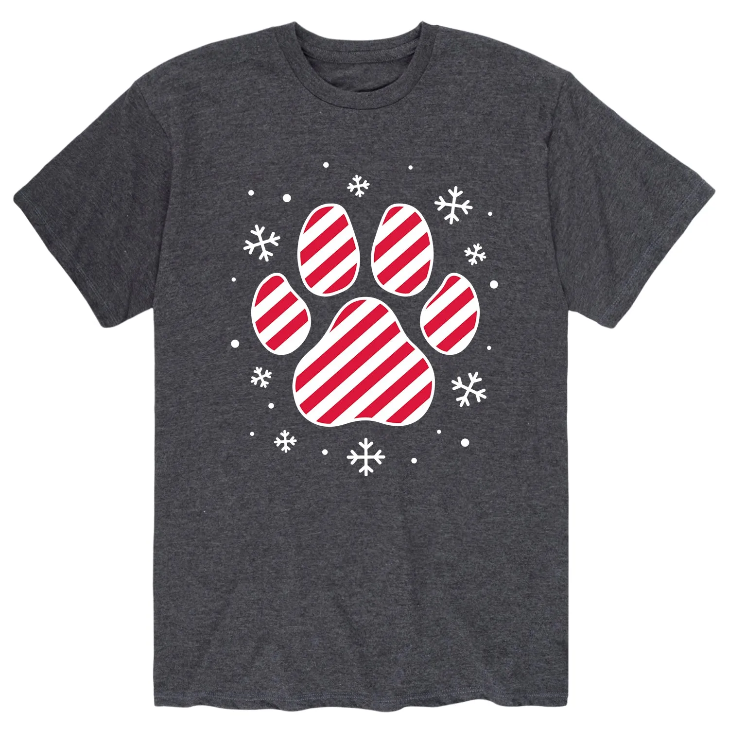 Instant Message - Candy Cane Striped Paw Print - Men's Short Sleeve Graphic T-shirt sold by Zulily product image thumbnail 3