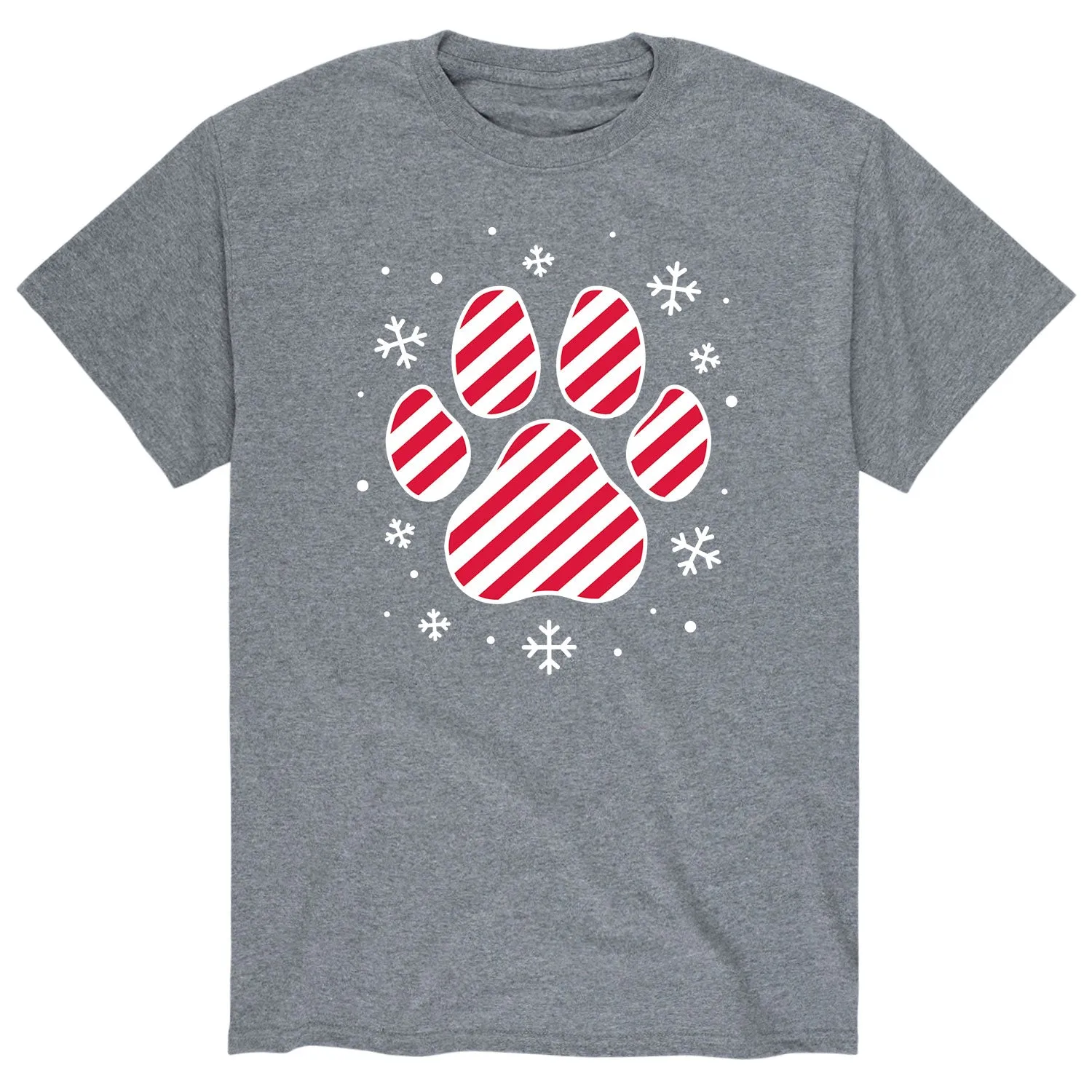 Instant Message - Candy Cane Striped Paw Print - Men's Short Sleeve Graphic T-shirt sold by Zulily