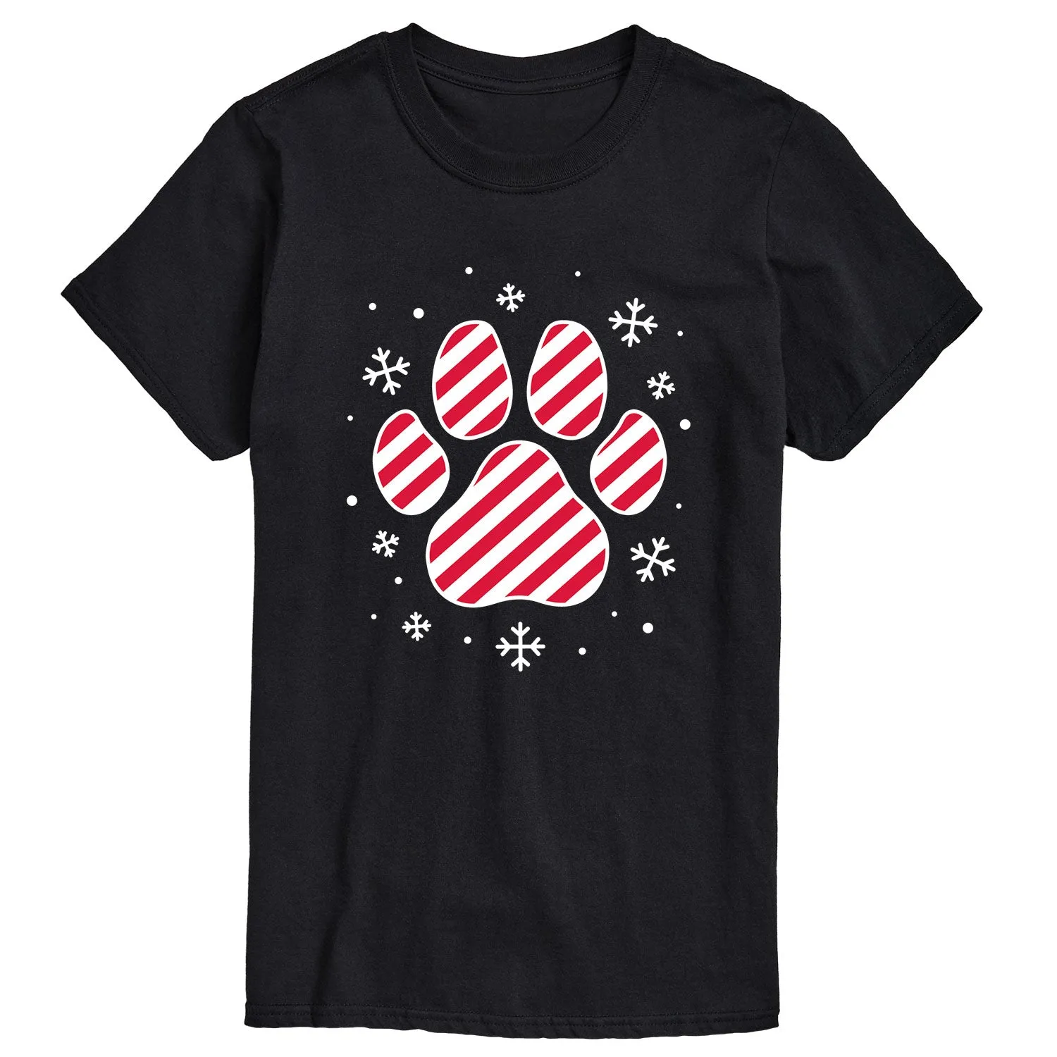 Instant Message - Candy Cane Striped Paw Print - Men's Short Sleeve Graphic T-shirt sold by Zulily product image thumbnail 2