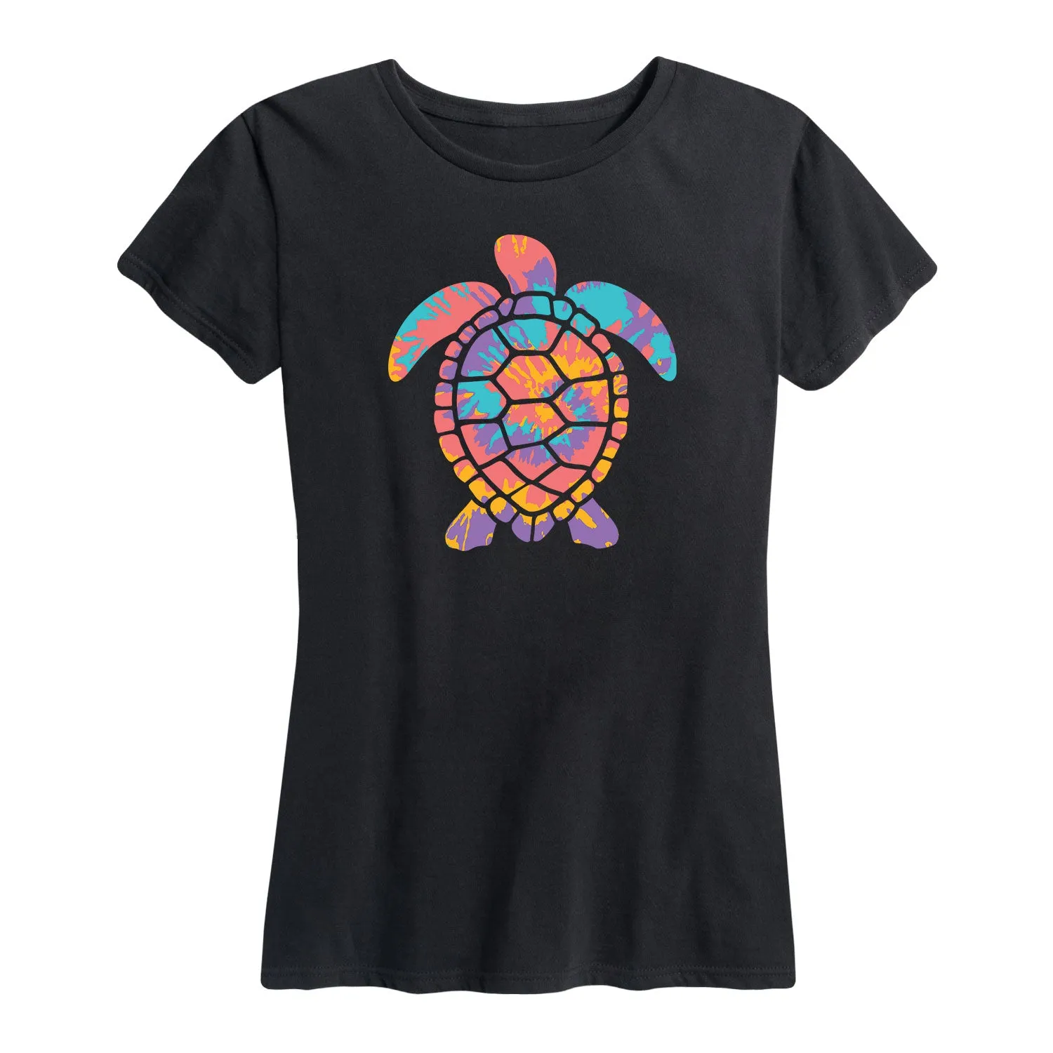 Instant Message - Tie Dye Turtle - Women's Short Sleeve Graphic T-shirt sold by Zulily product image thumbnail 2