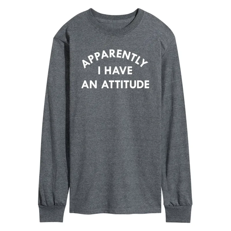 Instant Message - Apparently I Have an Attitude - Men's Long Sleeve Graphic T-shirt sold by Zulily