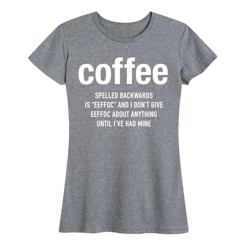 Instant Message - Coffee Eeffoc - Women's Short Sleeve Graphic T-shirt sold by Zulily
