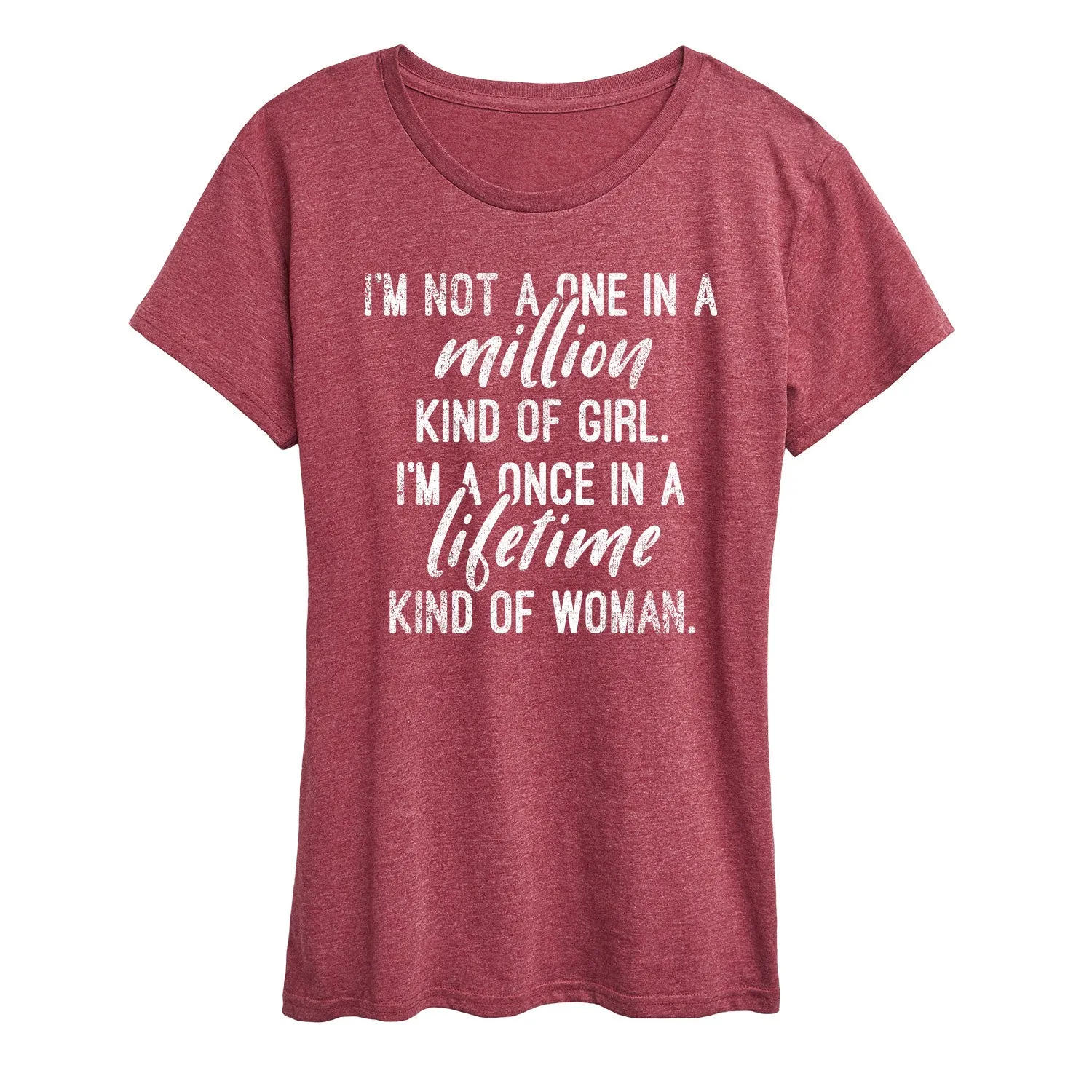 Instant Message - Once in a Lifetime Kind of Woman - Women's Short Sleeve Graphic T-shirt sold by Zulily product image thumbnail 4