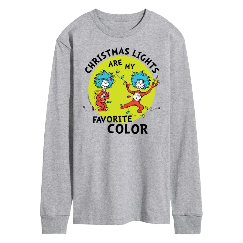 The Cat in the Hat - Christmas Lights Are My Favorite Color - Men's Long Sleeve T-Shirt made by Zulily